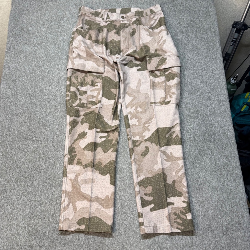 Cabelas Mens Desert Camo Cargo Pants‎ Size 34 Reg Polyester Hunting Hiking 000